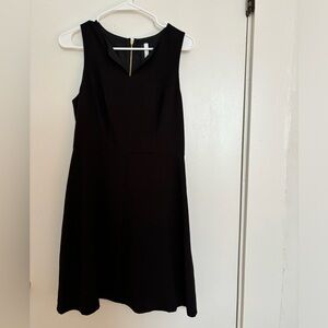 Black Dress with Slight V-neck and Gold Zipper